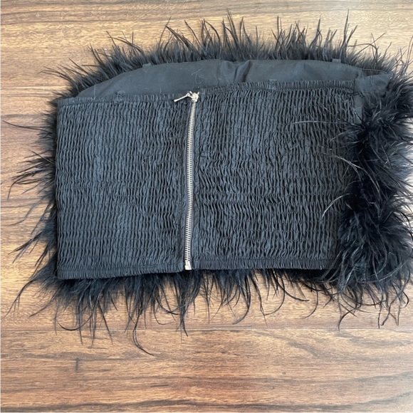 Black Feather Tube Top ostrich - Picture 2 of 2
